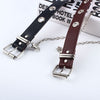 Fashion Women Punk Chain Fashion Belt Adjustable Black Double/Single Eyelet Grommet Leather Buckle Belt | Vimost Shop.
