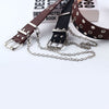 Fashion Women Punk Chain Fashion Belt Adjustable Black Double/Single Eyelet Grommet Leather Buckle Belt | Vimost Shop.