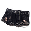 Fashion Women Punk Chain Fashion Belt Adjustable Black Double/Single Eyelet Grommet Leather Buckle Belt | Vimost Shop.