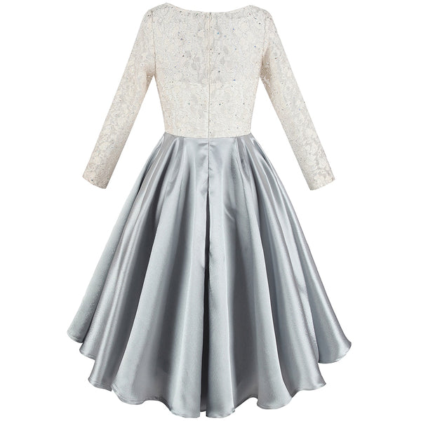 Half Sleeve Sequin See Through Formal Party Long Evening Dresses | Vimost Shop.