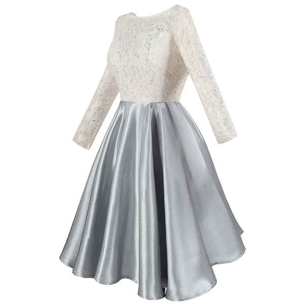 Half Sleeve Sequin See Through Formal Party Long Evening Dresses | Vimost Shop.