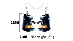 Acrylic Novelty Coffee Machine Earrings Drop Dangle Cute Fashion Jewelry For Women Girls Teens Gift Charms Decoration
