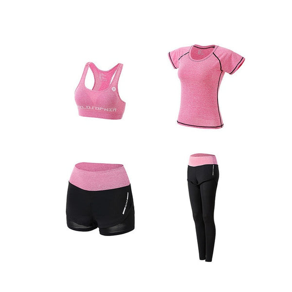 5Pcs Women's Yoga Sets Outdoor Running Yoga Quick Dry | Vimost Shop.