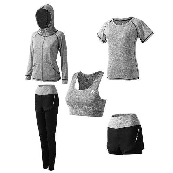 5Pcs Women's Yoga Sets Outdoor Running Yoga Quick Dry | Vimost Shop.