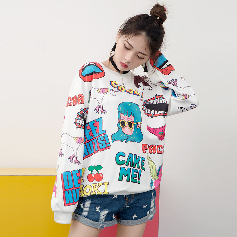 Spring Autumn Long Sleeve Casual Harajuku Sweatshirt | Vimost Shop.