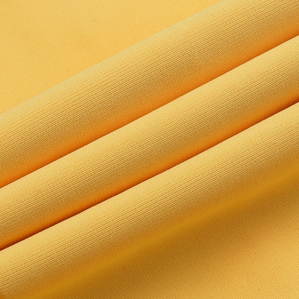 Women Lemon Yellow Fluted Bustier Mermaid Bandage Dress Sexy Club Party Dresss | Vimost Shop.