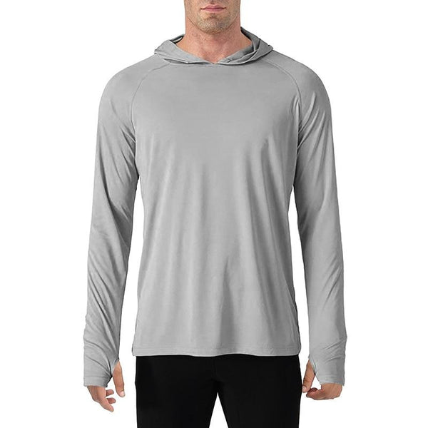 Sun Protection T-Shirts Men Long Sleeve Casual UV-Proof Hooded T-Shirts Breathable Lightweight Performance Hike tshirts | Vimost Shop.