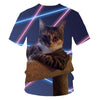 Galaxy Space 3D T Shirt Lovely Kitten Cat Eat Taco Pizza Funny Tops Tee Short Sleeve Summer Shirts | Vimost Shop.