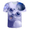 Night cat lady T-shirt women's short sleeves top 3d harajuku Tees top plus size animal T-shirt t shirt women | Vimost Shop.