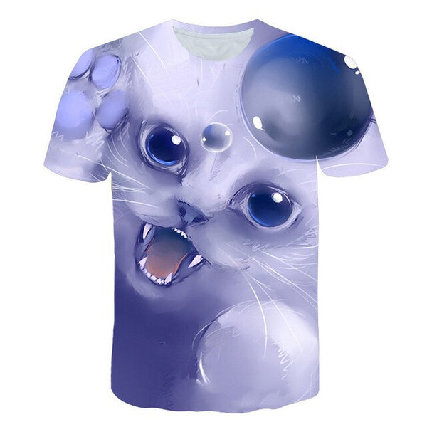 Night cat lady T-shirt women's short sleeves top 3d harajuku Tees top plus size animal T-shirt t shirt women | Vimost Shop.