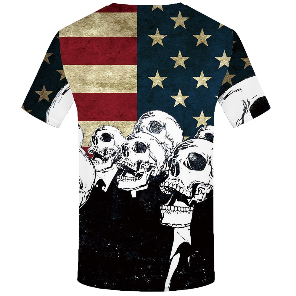 Skull T-shirt Men Flower Tshirts Casual Character Anime Clothes Harajuku Tshirt Printed Animal T-shirts 3d | Vimost Shop.