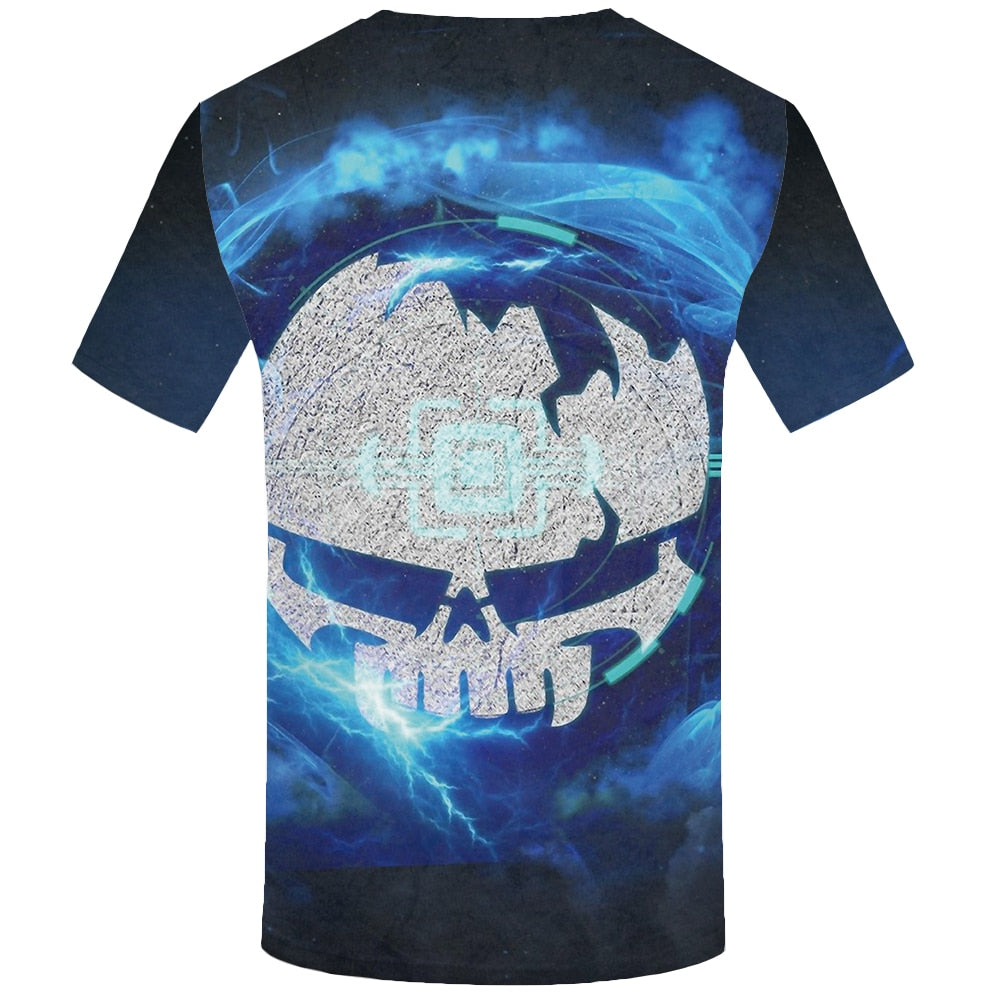 Skull T-shirt Men Flower Tshirts Casual Character Anime Clothes Harajuku Tshirt Printed Animal T-shirts 3d | Vimost Shop.