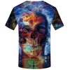 Skull T-shirt Men Flower Tshirts Casual Character Anime Clothes Harajuku Tshirt Printed Animal T-shirts 3d | Vimost Shop.
