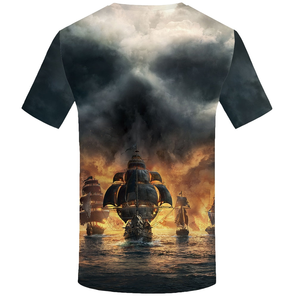 Skull T shirt Men Metal Tshirt Printed Rose Anime Clothes War Shirt Print Harajuku T-shirts 3d Mens Clothing | Vimost Shop.