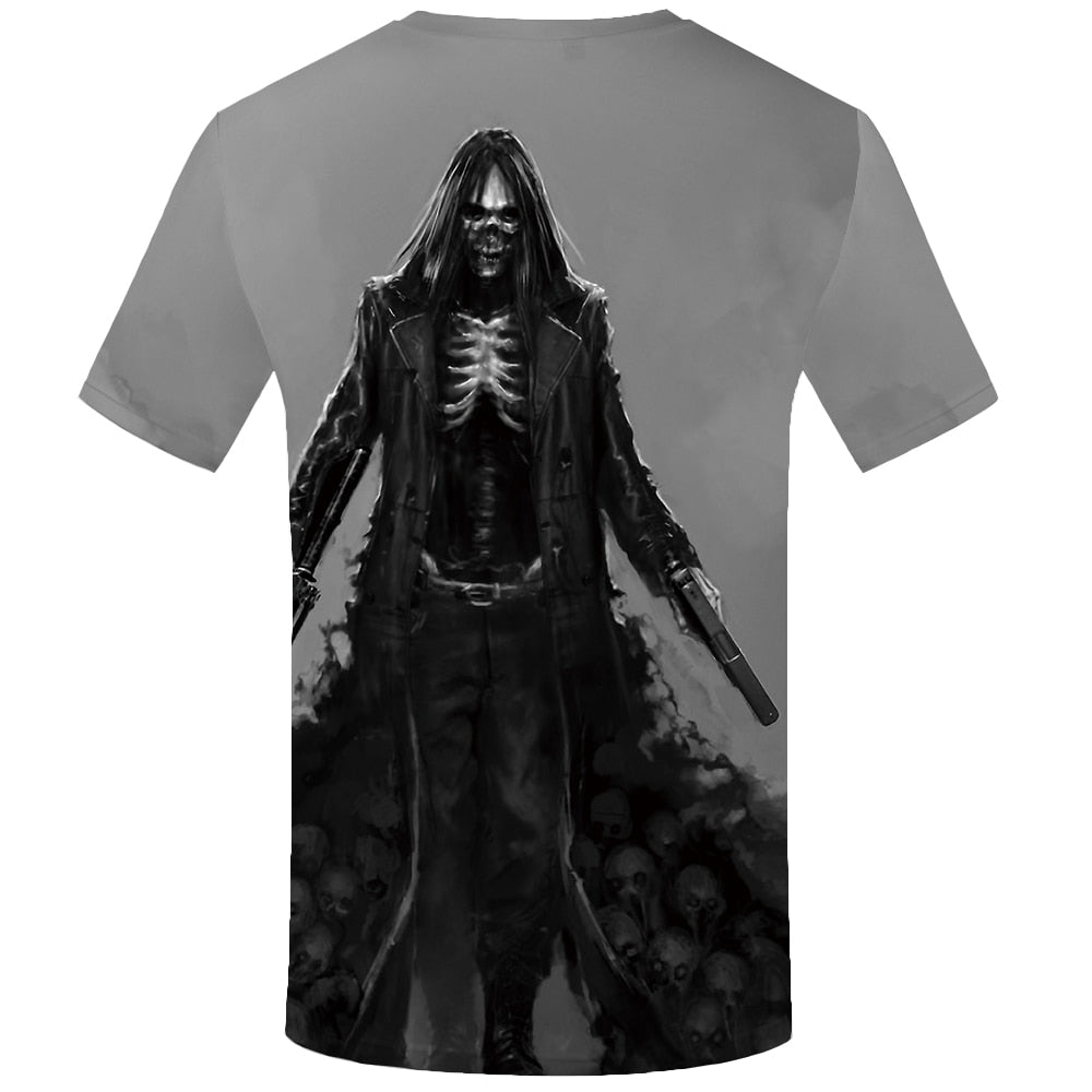Skull T shirt Men Metal Tshirt Printed Rose Anime Clothes War Shirt Print Harajuku T-shirts 3d Mens Clothing | Vimost Shop.
