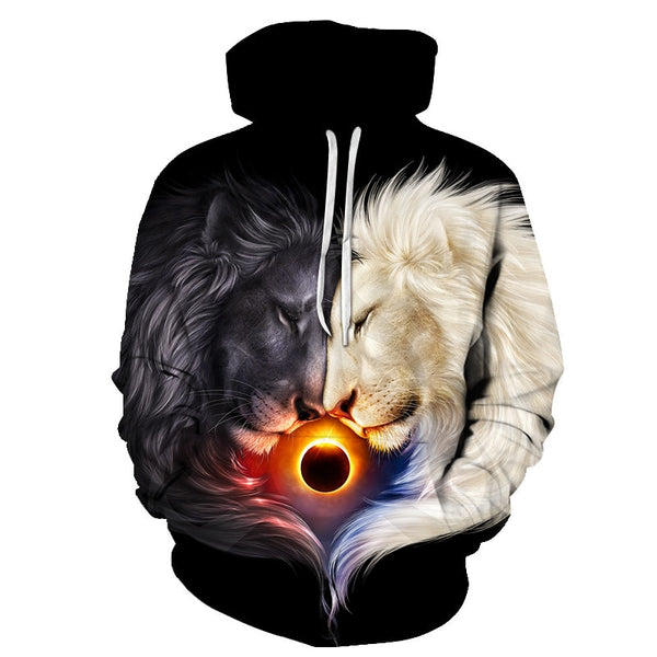 Novelty Flame Lion Hoodie Men's Animal Men's Clothing Flame Hoodie Sweatshirt Sweatshirt 3D Hoodie Sportswear Unisex clothing | Vimost Shop.