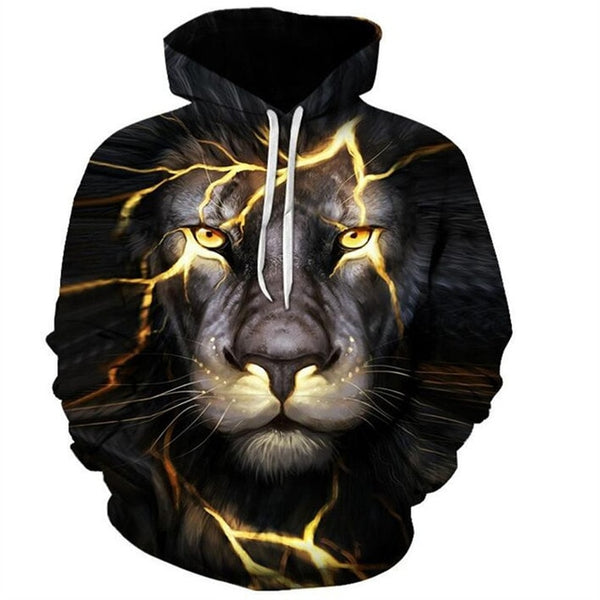 Novelty Flame Lion Hoodie Men's Animal Men's Clothing Flame Hoodie Sweatshirt Sweatshirt 3D Hoodie Sportswear Unisex clothing | Vimost Shop.