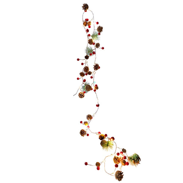 78.7in Christmas Lights Party LED String Lights Holiday Garland Home Decor Christmas Pine Cones Beads Star Led Lights Decoration | Vimost Shop.