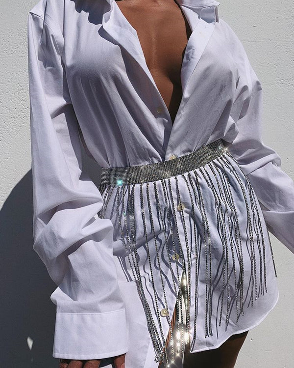 New Luxury Bling Rhinestone Belts Long Tassel Fringe Belt Gold Crystal Chain Wedding Bridal Belt Straps For Women Belt Accessory | Vimost Shop.
