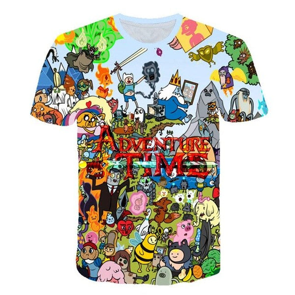 Summer new animation Adventure Time T-Shirt Finn and Jake tshirt man The dog face funny Cartoon 3d print Unisex t shirt men | Vimost Shop.