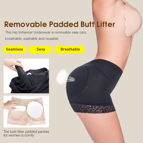 FAKE ASS Womens Butt and Hip Enhancer Booty Padded Underwear Panties Body Shaper Seamless Butt Lifter Panty Boyshorts Shapewear | Vimost Shop.