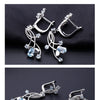 Flower Design 3.89t Natural Sky Blue Topaz Gemstone Drop Earrings For Bridal 925 Sterling Silver Wedding Jewelry | Vimost Shop.