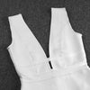 Women Cut Out Bandage Dress Bodycon Sexy Double Deep v Neck Pink Bandage Dress Rayon Evening Party Dress | Vimost Shop.