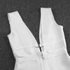 Women Cut Out Bandage Dress Bodycon Sexy Double Deep v Neck Pink Bandage Dress Rayon Evening Party Dress | Vimost Shop.