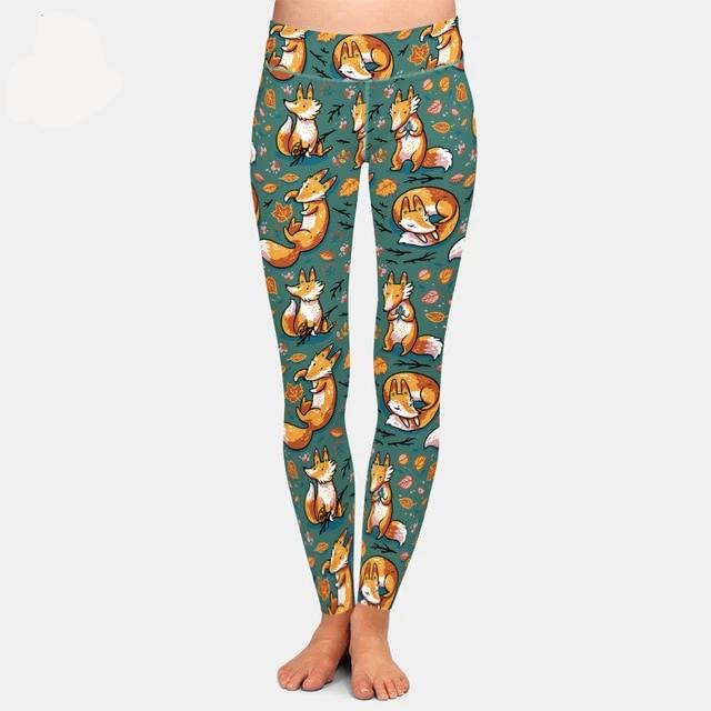 New 3D Digital Printing Fox Leggings High Waist Elastic Trousers Fashion Plus Size | Vimost Shop.