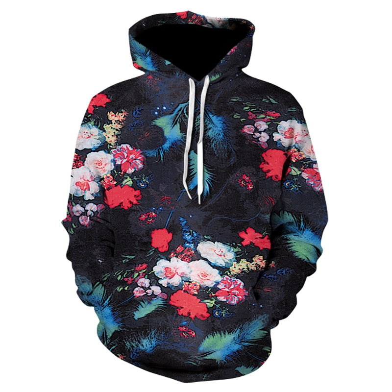 Men/Women autumn winter Hoodies Men's Sweatshirts Rose flower print Sweatshirts Plus Size 5XL Loose pullover Hoodie Tops | Vimost Shop.