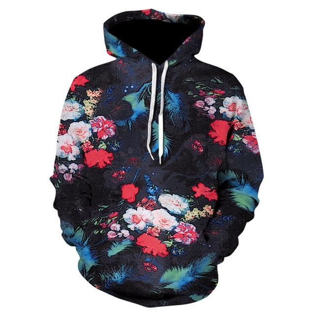 Men/Women autumn winter Hoodies Men's Sweatshirts Rose flower print Sweatshirts Plus Size 5XL Loose pullover Hoodie Tops | Vimost Shop.