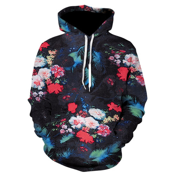 Men/Women autumn winter Hoodies Men's Sweatshirts Rose flower print Sweatshirts Plus Size 5XL Loose pullover Hoodie Tops | Vimost Shop.