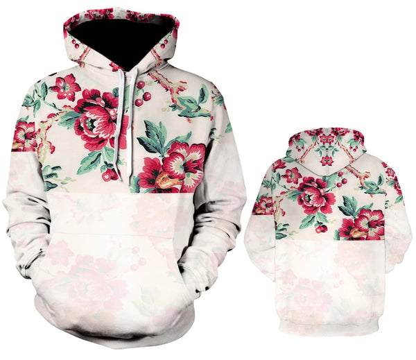 Men/Women autumn winter Hoodies Men's Sweatshirts Rose flower print Sweatshirts Plus Size 5XL Loose pullover Hoodie Tops | Vimost Shop.
