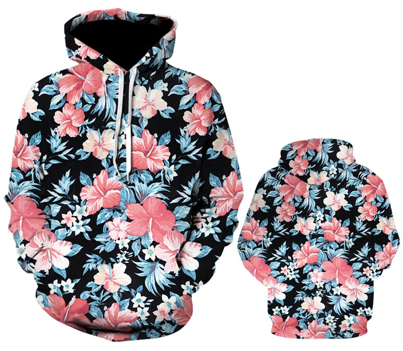 Men/Women autumn winter Hoodies Men's Sweatshirts Rose flower print Sweatshirts Plus Size 5XL Loose pullover Hoodie Tops | Vimost Shop.