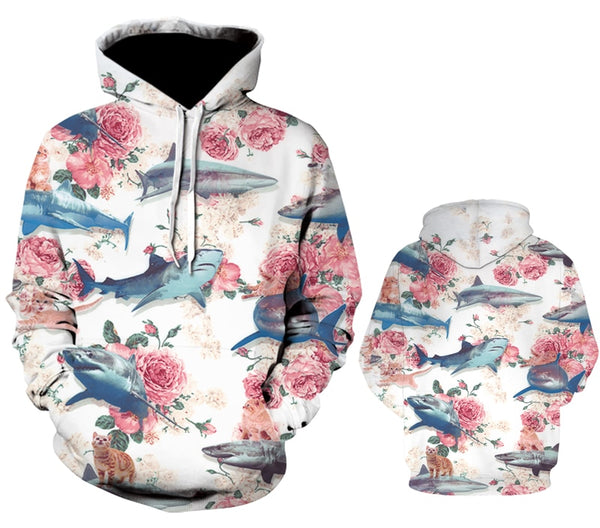 Men/Women autumn winter Hoodies Men's Sweatshirts Rose flower print Sweatshirts Plus Size 5XL Loose pullover Hoodie Tops | Vimost Shop.