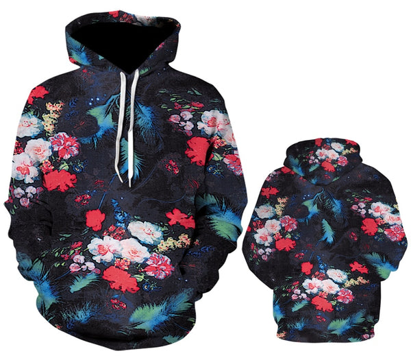 Men/Women autumn winter Hoodies Men's Sweatshirts Rose flower print Sweatshirts Plus Size 5XL Loose pullover Hoodie Tops | Vimost Shop.