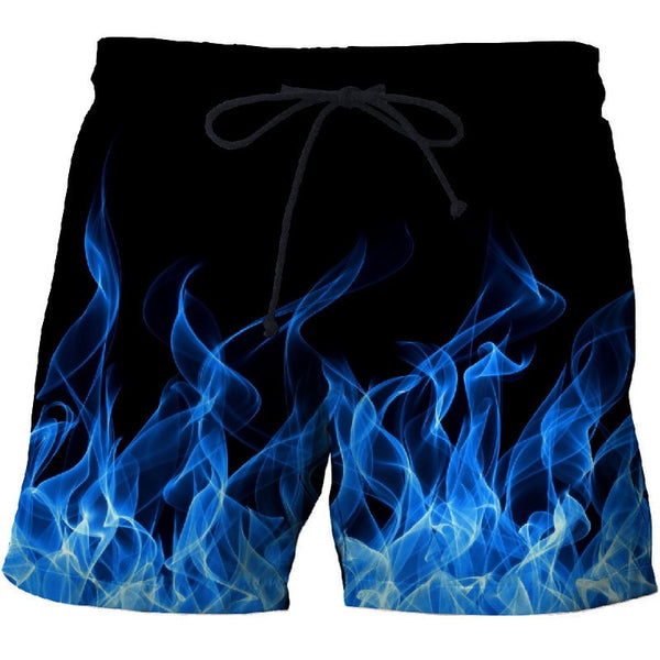 Yellow flame Printed Summer Beach Shorts Men Casual Board Shorts Plage Quick Dry Shorts Swimwear DropShip | Vimost Shop.