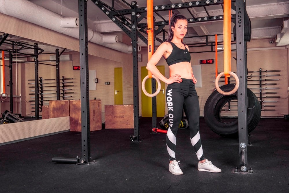 High Quality Woman Fitness Legins Work Out White Arrows Printing Work Out Legging Women High Waist Slim Leggings | Vimost Shop.