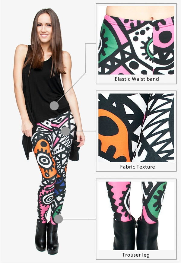 Fashion High Elasticity Legging Tribe Totem 3D Printing Women legins Stretchy Trousers Slim Fit Pants Leggings | Vimost Shop.
