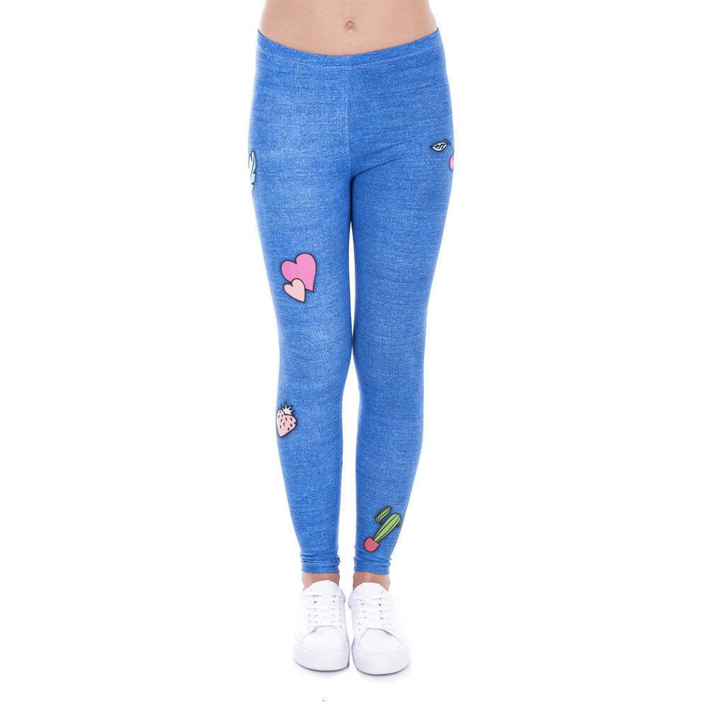 Fashion Legging Female Gang Jeans Design Legins Denim Blue Leggins Printed 100% Brand New Women Leggings Women Pants | Vimost Shop.