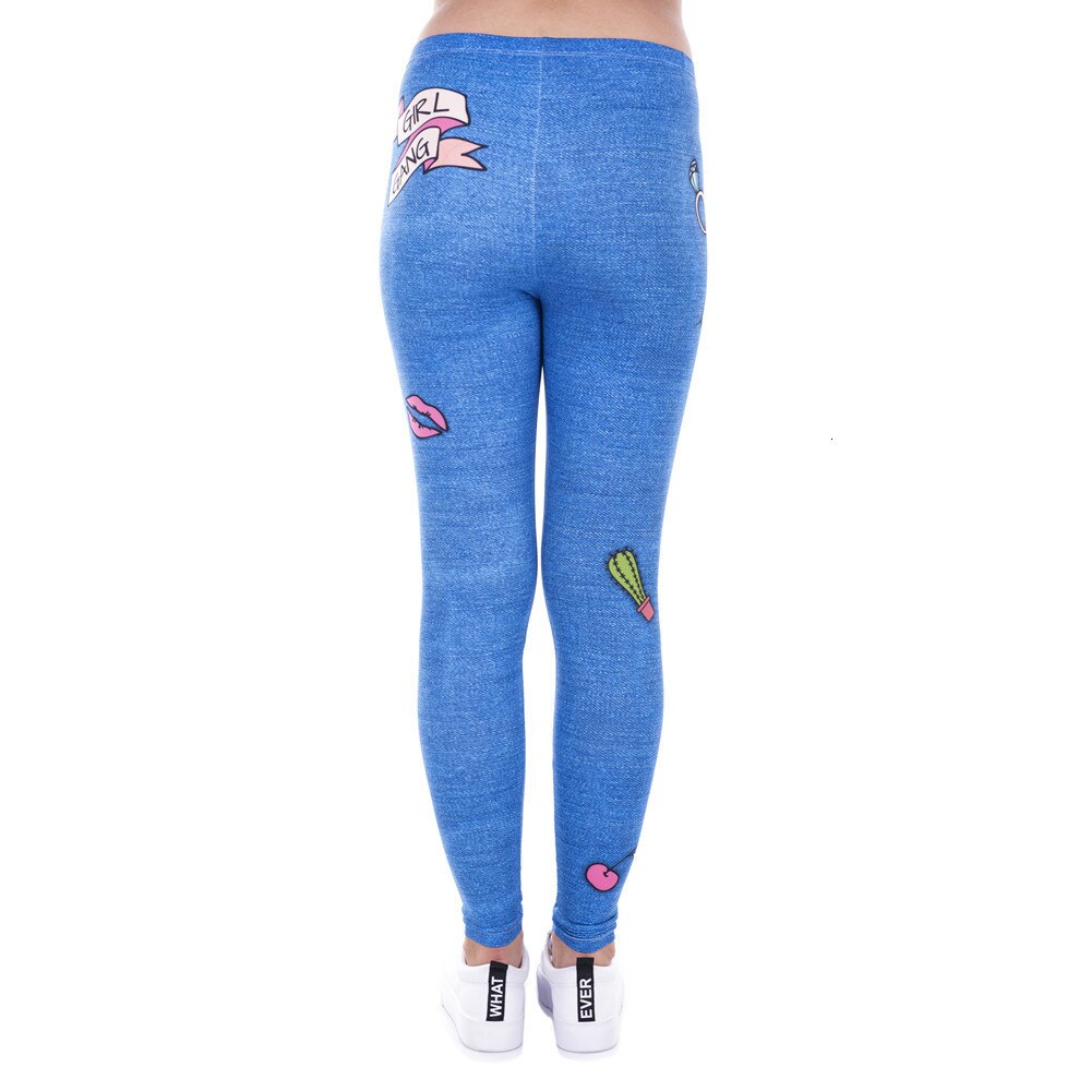 Fashion Legging Female Gang Jeans Design Legins Denim Blue Leggins Printed 100% Brand New Women Leggings Women Pants | Vimost Shop.