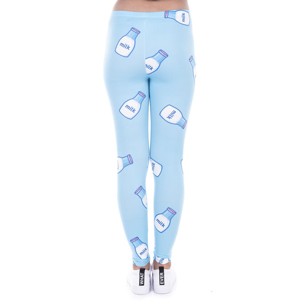 Women Legging Milk Printed Leggins for Women Trousers High Waist Blue Legins Woman Pants Stretch Leggings | Vimost Shop.