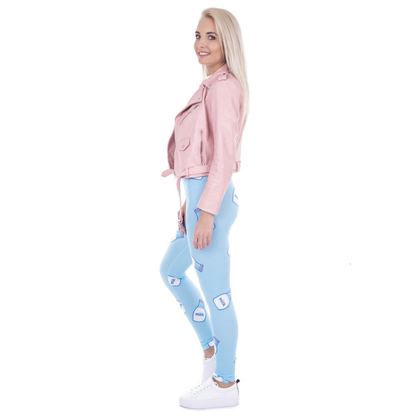 Women Legging Milk Printed Leggins for Women Trousers High Waist Blue Legins Woman Pants Stretch Leggings | Vimost Shop.