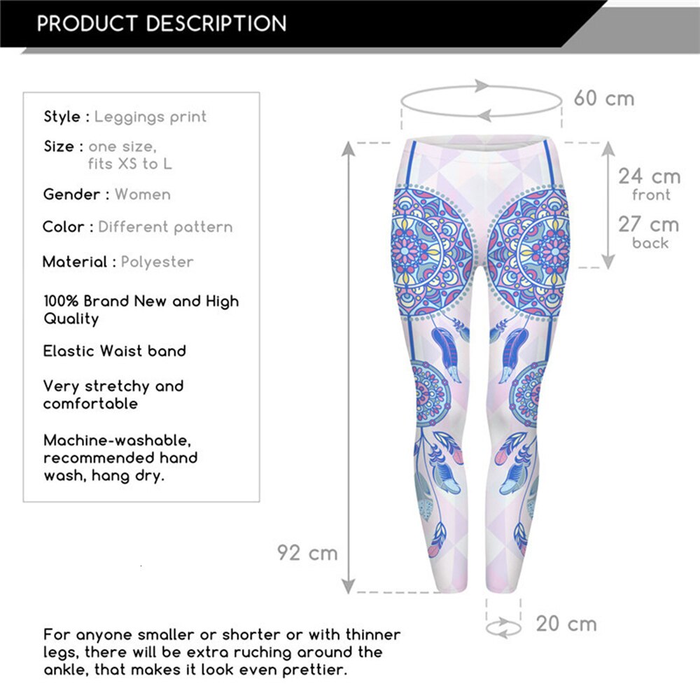 Women Legins Mandala Feathers Printing Sexy Slim Stretch Legging High Waist Leggings Woman Pants | Vimost Shop.