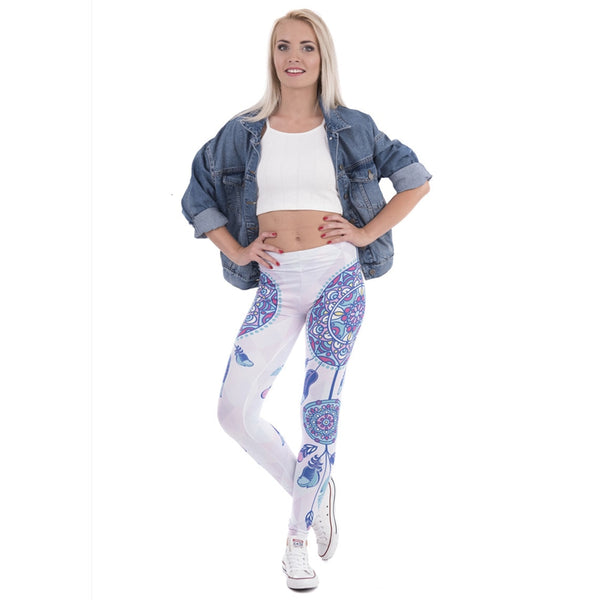Women Legins Mandala Feathers Printing Sexy Slim Stretch Legging High Waist Leggings Woman Pants | Vimost Shop.