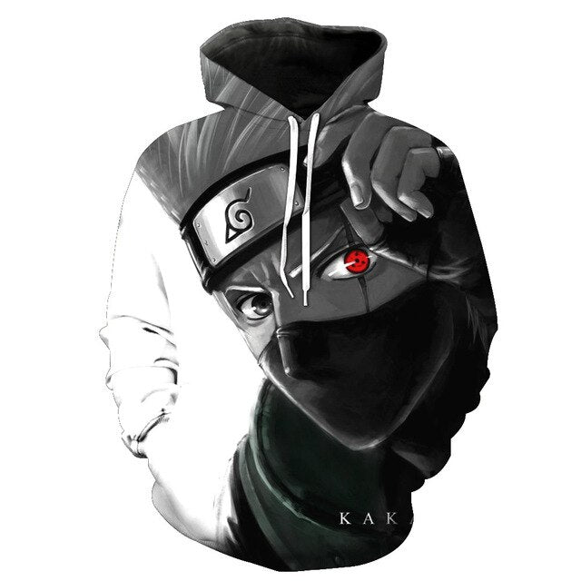 Naruto Anime Hoodies 3D Men Women Sasuke Autumn Harajuku Kakashi 3D Cartoon Print Sweatwear Men's Hoodies Sweatshirt Coats | Vimost Shop.