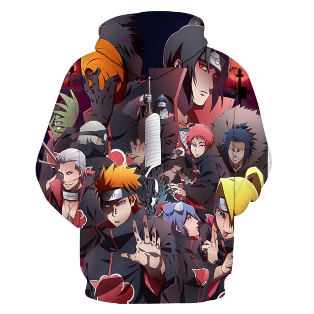 Naruto Anime Hoodies 3D Men Women Sasuke Autumn Harajuku Kakashi 3D Cartoon Print Sweatwear Men's Hoodies Sweatshirt Coats | Vimost Shop.