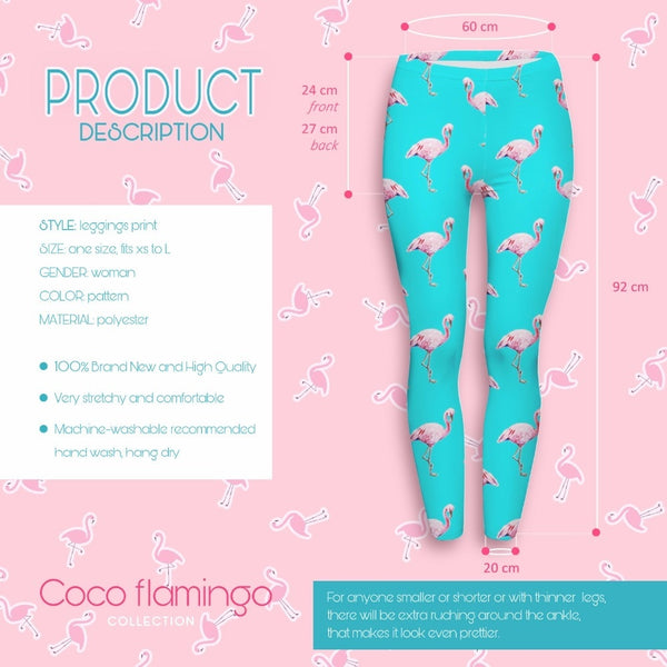 New Fashion Women Legging Cyan Flamingo Printing Leggings High Quality High Waist Woman Pants | Vimost Shop.
