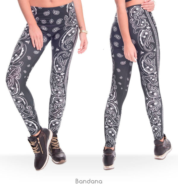High Elasticity Bandana Printed Womens Fashion Slim Fit Legging Workout Trousers Casual Pants Leggings | Vimost Shop.