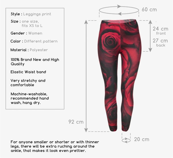 Fashion Flowers Printing Legging Punk Women Legins Stretchy Trousers Casual Women Pants Leggings | Vimost Shop.